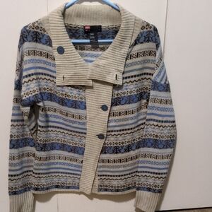 Diesel Beige and Blue Patterned Cardigan